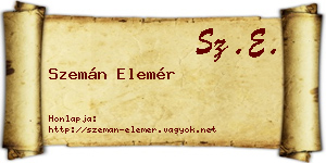 Szemán Elemér névjegykártya