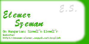 elemer szeman business card